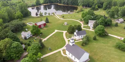 Bird's eye view of the Meridian Historical Village