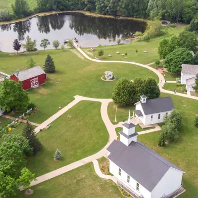 Bird's eye view of the Meridian Historical Village